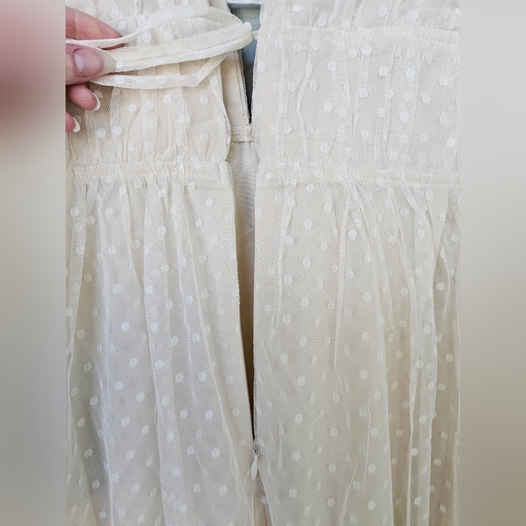 Lulus Yours Evermore Cream Swiss Dot Ruffled V-Neck Midi Dress - Size XL - Picture 12 of 14